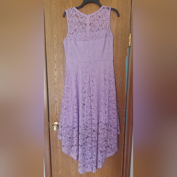 Lace Lavender High Low Dress - Picture 3 of 4